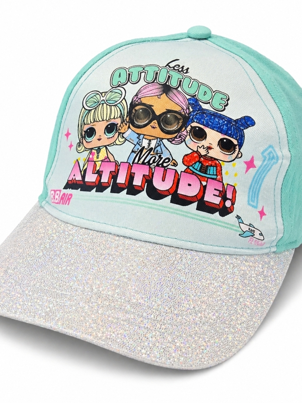 L.O.L. Surprise! Kids Mint Glitter Baseball Cap